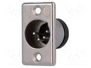 Connector: XLR; socket; male; 10A; 50V; PIN: 4; straight; soldering DELTRON