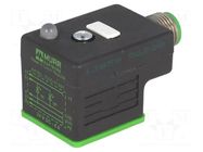 Connector: valve connector; adapter,plug; form A; 18mm; female MURRELEKTRONIK