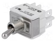 Switch: toggle; Pos: 3; DP3T; ON-OFF-ON; 10A/250VAC; 5A/24VDC; 600H APEM
