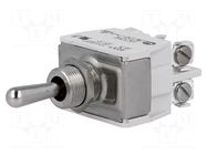 Switch: toggle; Pos: 3; DP3T; (ON)-OFF-(ON); 10A/250VAC; 5A/24VDC APEM