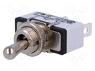 Switch: toggle; Pos: 2; SPST; ON-OFF; 15A/250VAC; 15A/12VDC; 600H APEM