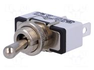 Switch: toggle; Pos: 2; SPST; ON-OFF; 15A/250VAC; 15A/12VDC; 600H APEM
