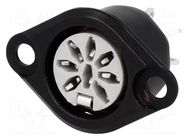 Connector: DIN; socket; female; PIN: 8; 270°; soldering; 34V; 2A; 10mΩ DELTRON