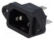 Connector: AC supply; socket; male; 10A; 250VAC; C14 (E),V-lock SCHURTER