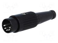 Connector: DIN; plug; male; PIN: 5; 180°; straight; for cable; 34V; 2A DELTRON
