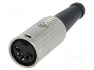 Connector: DIN; plug; female; PIN: 5; 180°; straight; for cable; 34V DELTRON