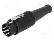 Plug; DIN; male; PIN: 6; Layout: 240°; straight; for cable; soldering DELTRON