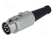 Connector: DIN; plug; male; PIN: 8; 270°; straight; for cable; 34V; 2A DELTRON