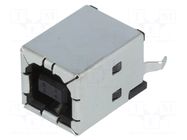 Connector: USB B; socket; on PCBs; THT; PIN: 4; straight TE Connectivity