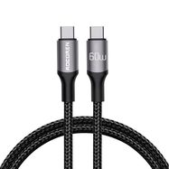 Fast Charging cable Rocoren USB-C to USB-C Retro Series 1m 60W (grey), Rocoren