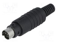 Connector: DIN mini; plug; male; PIN: 8; soldering; for cable SCHURTER