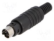 Connector: DIN mini; plug; male; PIN: 6; soldering; for cable 