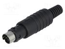 Plug; DIN mini; male; PIN: 3; soldering; for cable SCHURTER