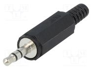 Plug; Jack 3,5mm; male; stereo; ways: 3; straight; for cable; 4mm SCHURTER