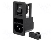 Connector: AC supply; socket; male; 10A; 250VAC; C14 (E),C18; 6762 SCHURTER