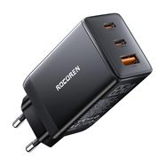 Fast Charger Rocoren GaN Pro 65W, 2x USB-C, USB (black), Rocoren