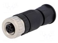 Connector: M12; plug; PIN: 5; female; straight; screw terminal CONEC