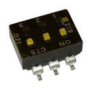 DIP SWITCH, 0.1A, 50VDC, 3POS, SMD