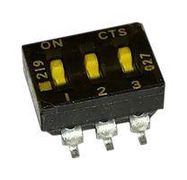DIP SWITCH, 0.1A, 50VDC, 3POS, SMD