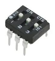 DIP SWITCH, 0.1A, 50VDC, 3POS, THT