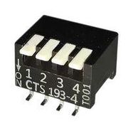 DIP SWITCH, 0.1A, 50VDC, 4POS, SMD