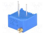 Potentiometer: mounting; multiturn; 100Ω; 500mW; THT; ±10%; linear BOURNS