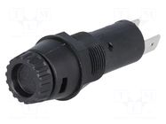 Fuse holder; 5x20mm; 10A; on panel; black; FPG1; 250VAC; UL94V-0 SCHURTER