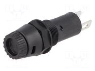 Fuse holder; 5x20mm; 10A; on panel; black; FPG1; 250VAC; UL94V-0 SCHURTER