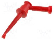 Clip-on probe; hook type; 5A; 60VDC; red; Grip capac: max.2.29mm POMONA