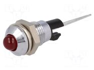 Indicator: LED; prominent; red; 2.25÷2.5VDC; Ø8mm; for PCB; brass MENTOR