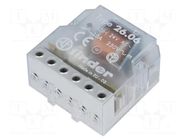 Relay: installation; bistable,impulse; NO x2; Ucoil: 24VAC; 26.06 FINDER