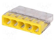 Quick splice; 2273; 24A; 450V; spring clamp; yellow; L: 16.5mm WAGO