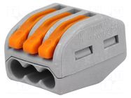 Quick splice; 222; 32A; 400V; for cable; spring clamp; grey; ways: 1 WAGO