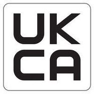 UKCA LABEL, 22MM X 22MM, WHITE VINYL