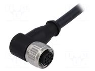 Connector: M12; plug; female; PIN: 12; angled 90°; cables; 5m HARTING