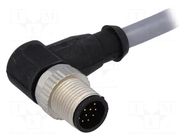 Connector: M12; plug; male; PIN: 12; angled 90°; cables; 2m HARTING