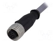 Connector: M12; plug; female; PIN: 12; straight; cables; 1m HARTING
