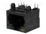 Socket; RJ45; PIN: 8; with LED; Layout: 8p8c; Locking: top latch; THT ATTEND