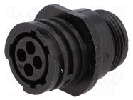 Connector: circular; plug; female; PIN: 4; w/o contacts; for cable TE Connectivity