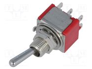 Switch: toggle; Pos: 2; DPDT; ON-ON; 2A/250VAC; 5A/28VDC; -35÷80°C 