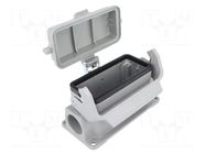 Enclosure for connectors: HDC; size 16B; Han; IP65; with latch HARTING