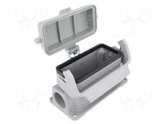 Enclosure for connectors: HDC; size 16B; Han; IP65; with latch HARTING