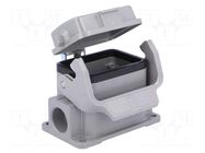 Enclosure for connectors: HDC; size 6B; Han® B; IP65; with latch HARTING