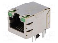 Socket; RJ45; PIN: 8; shielded,with LED; gold-plated; Layout: 8p8c BEL FUSE