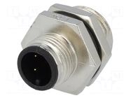Connector: M12; socket; PIN: 3; male; 250V; IP68,IP69K; soldering AMPHENOL LTW