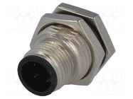 Connector: M12; socket; PIN: 3; male; 250V; IP68,IP69K; THT; metal AMPHENOL LTW