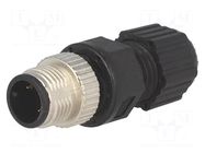 Connector: M12; plug; PIN: 3; male; 250V; straight; IP67,IP68; 4A AMPHENOL LTW