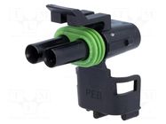 Connector: wire-wire; plug; female; Weather Pack; PIN: 2; for cable APTIV