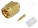 Plug; SMA; male; straight; 50Ω; RG402; soldering; for cable; PTFE TE Connectivity