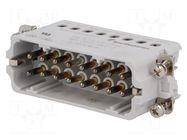 Connector: HTS; male; HTS HA; PIN: 16; size 11 (4 x size 5); 16A TE Connectivity